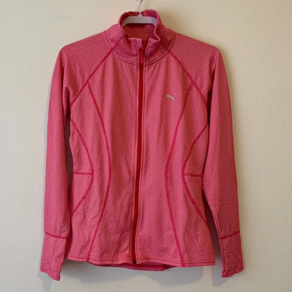 PUMA Pink Zip Up Athletic Track Jacket
